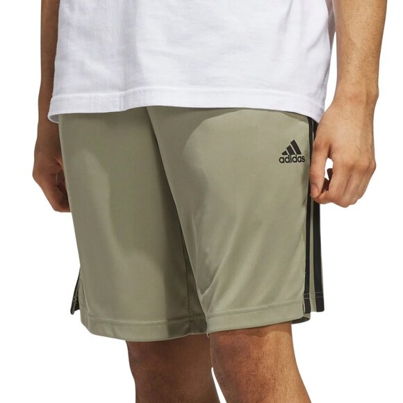 Adidas Men’s AEROREADY Stripe Active Shorts Tan, Size Medium (New) - Picture 1 of 10